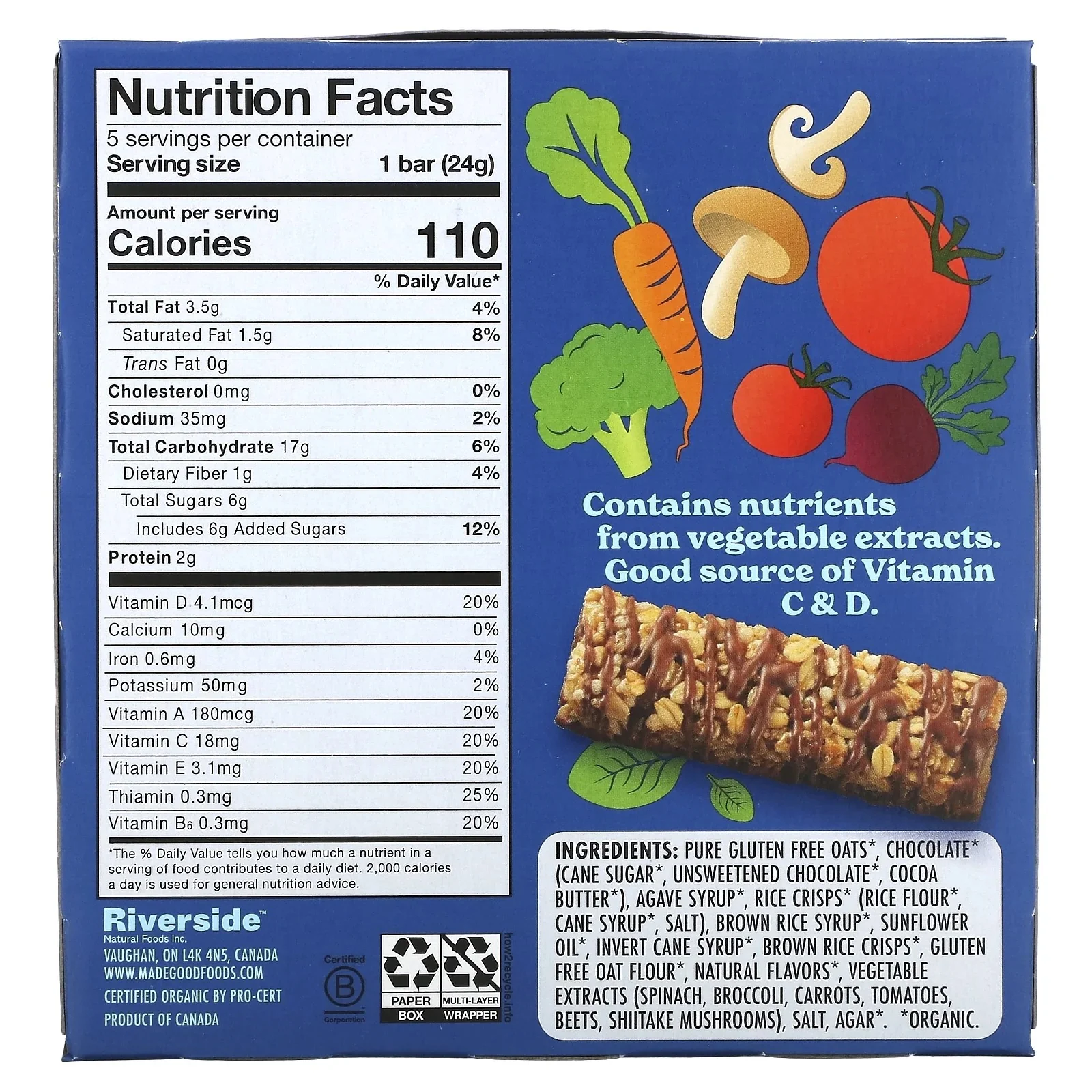 Chocolate Drizzled Vanilla Granola Bars (5 CT) - Image 4