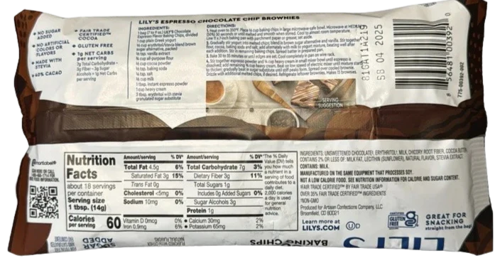 Chocolate Espresso Baking Chips No Sugar - Image 2