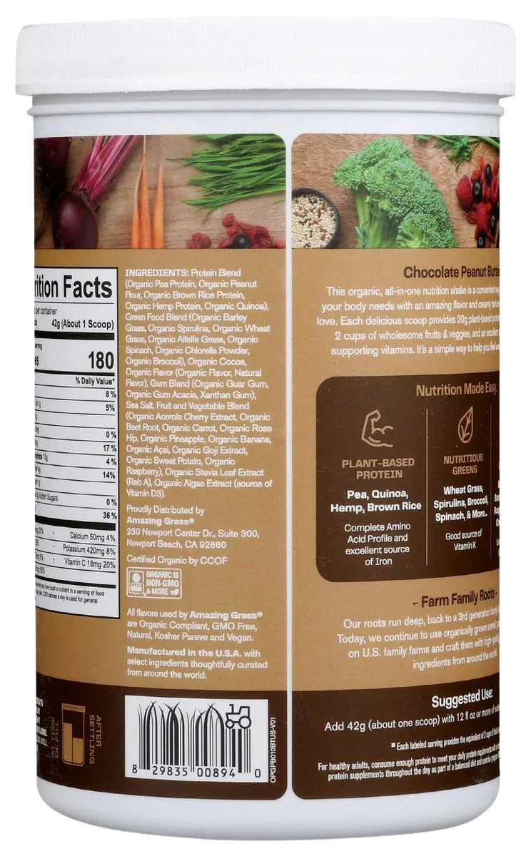 Chocolate Peanut Butter Organic Plant Protein Blend - Image 2