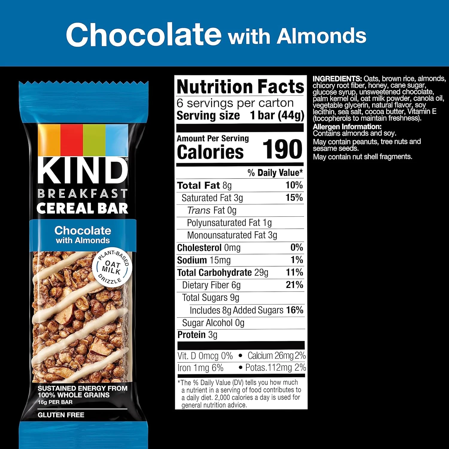 Chocolate with Almonds Cereal Bar - Image 5