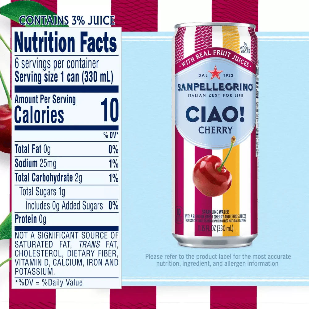 CIAO! Cherry Sparkling Water (6 Pack) - Image 7