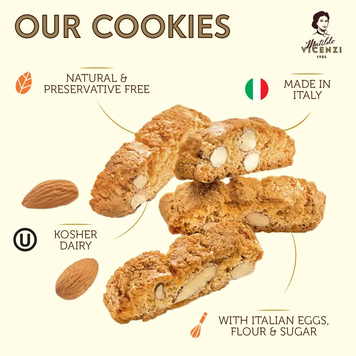 Classic Italian Biscotti Almond Cookies - Cantuccini Almond Biscuits - Image 2