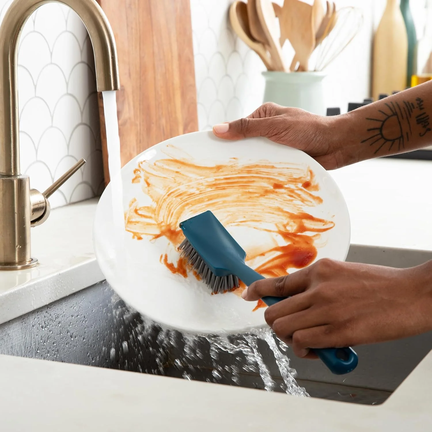 Clean Ocean Dish Brush - Teal - Image 3