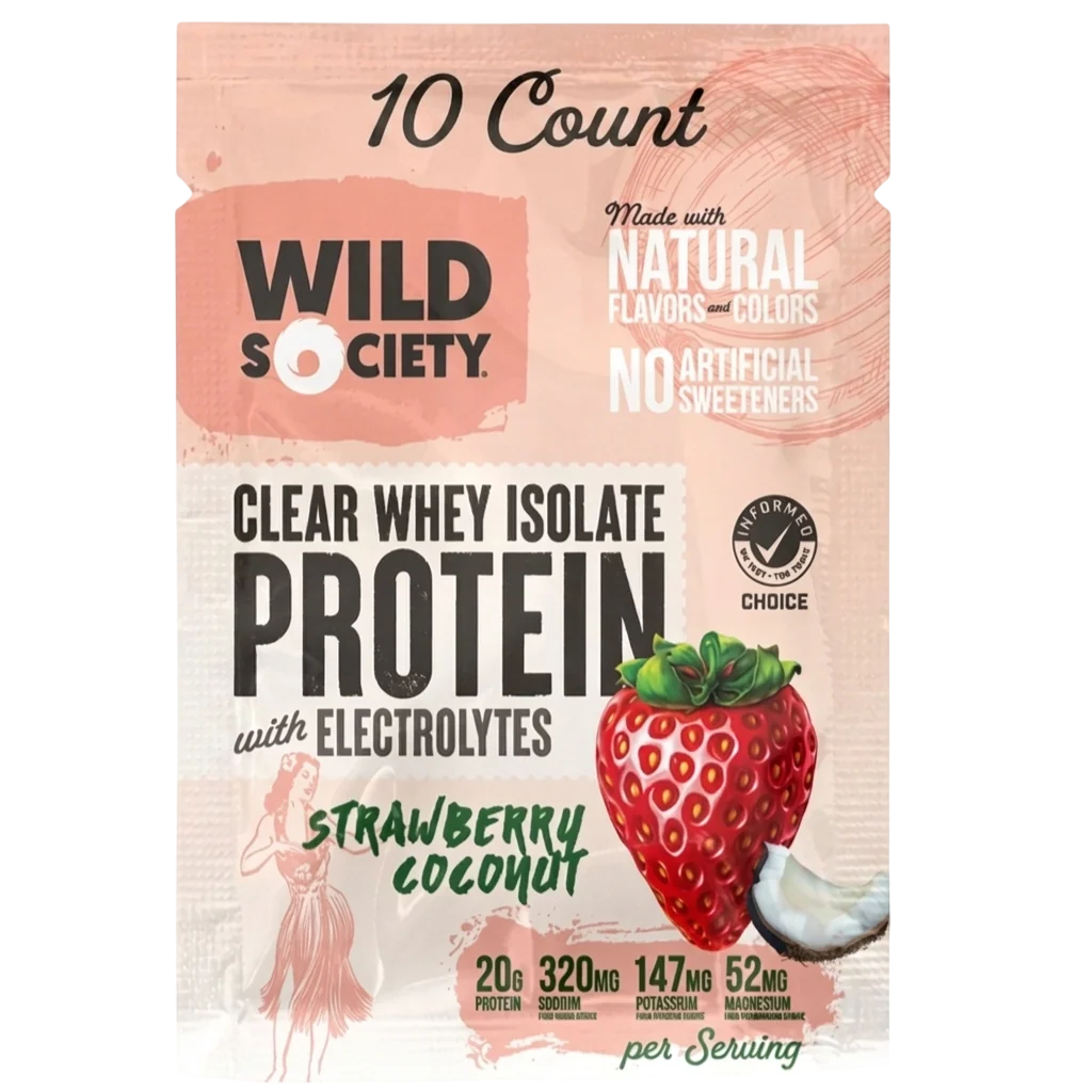 Clear Whey Isolate Protein with Electrolytes - Strawberry Coconut (10 CT) - Image 2