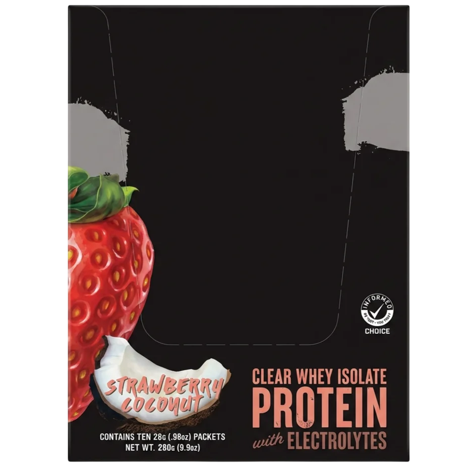 Clear Whey Isolate Protein with Electrolytes - Strawberry Coconut (10 CT) - Image 3