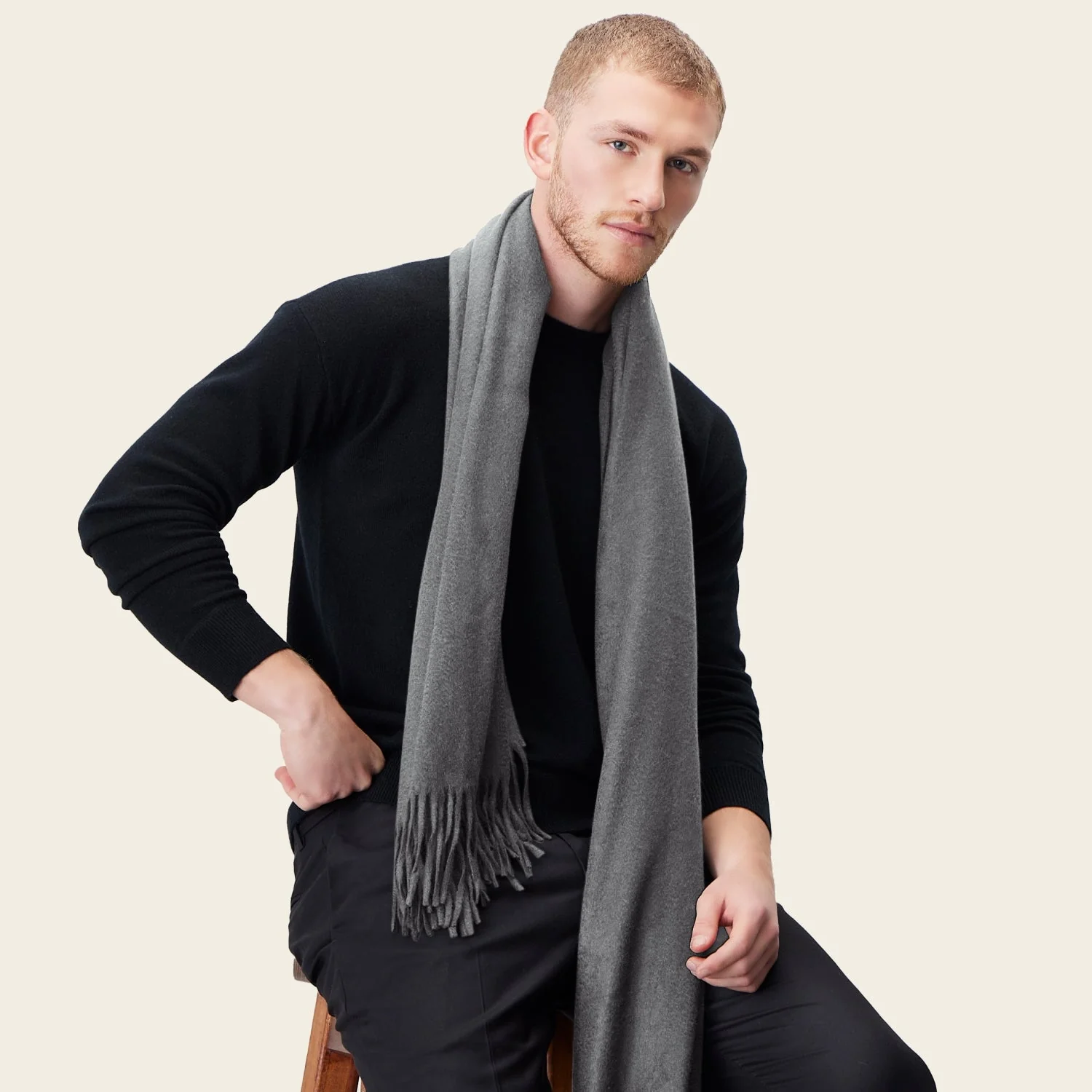 Cleo Oversized Cashmere Scarf - Image 47