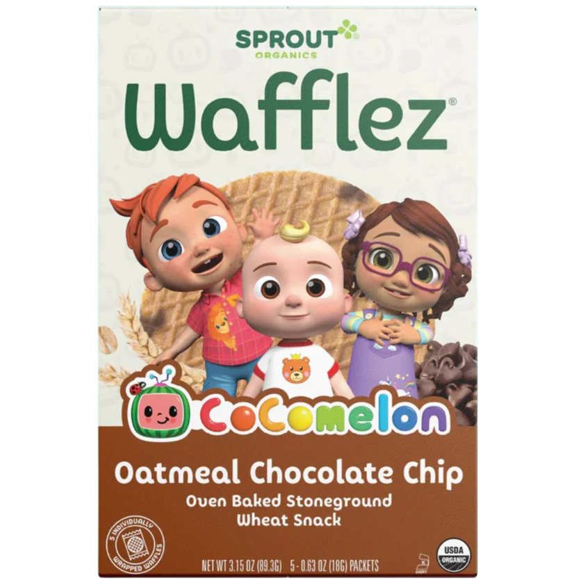 CoComelon Wafflez Toddler Snack Chocolate Chip and Oatmeal (5 CT)