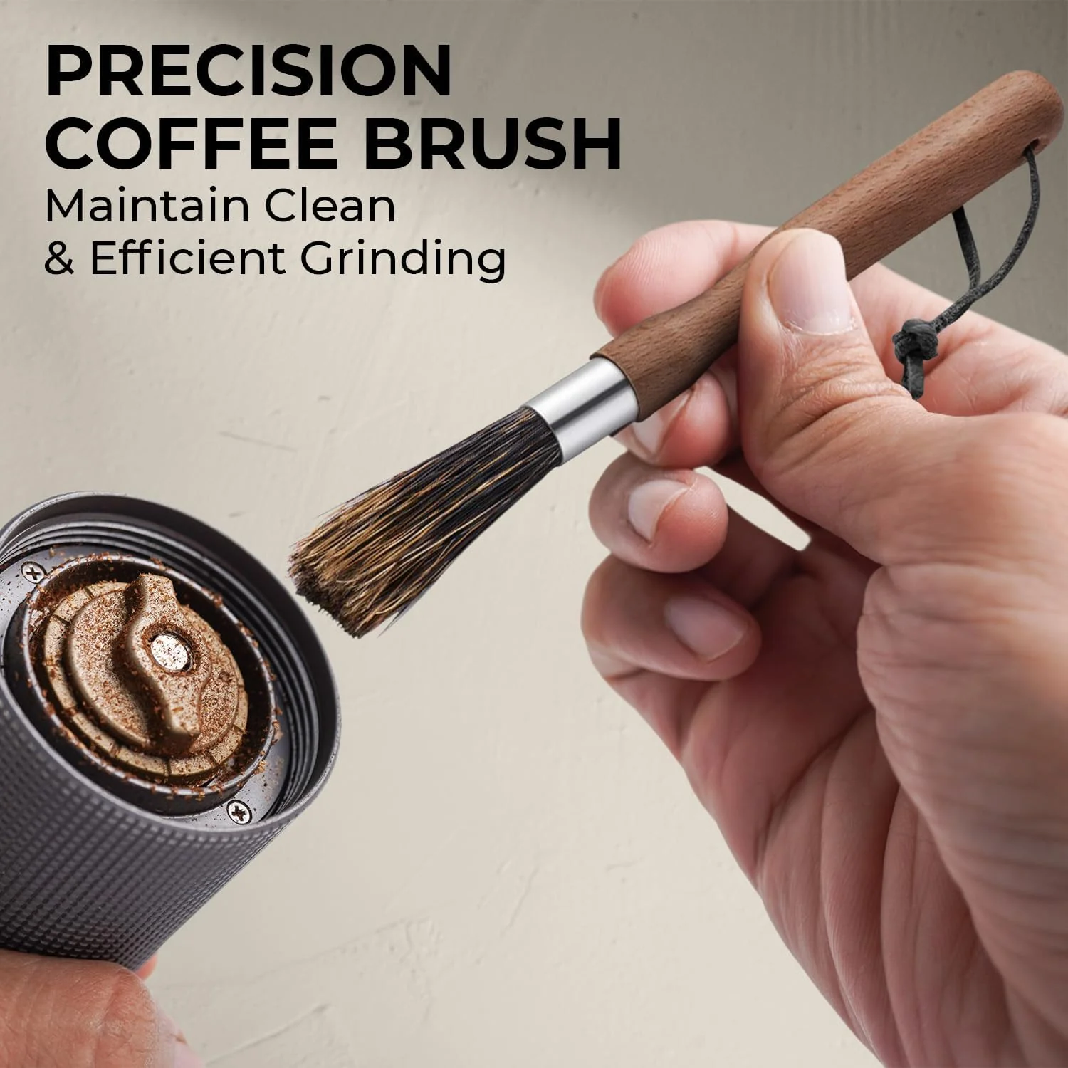 Coffee Cleaning Brush With Wooden Finish - Image 3