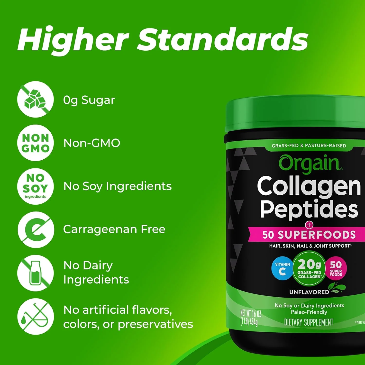 Collagen Peptides 50+ Superfoods Unflavored Powder - Image 2