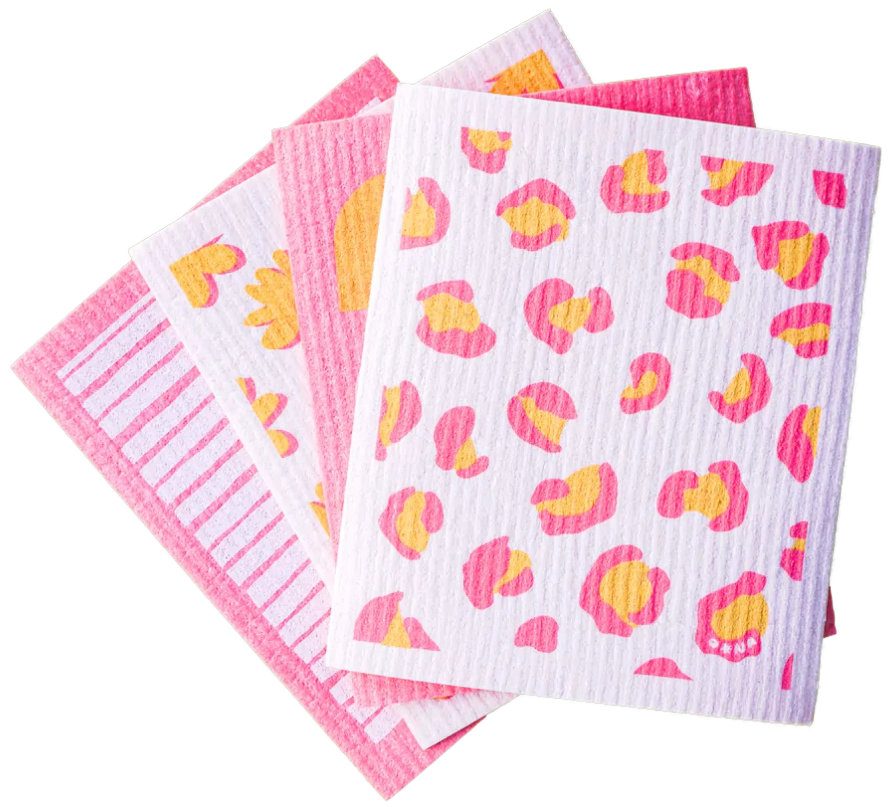 Compostable Sponge Cloth Pack - Dots & Spots Pattern (4 Pack)
