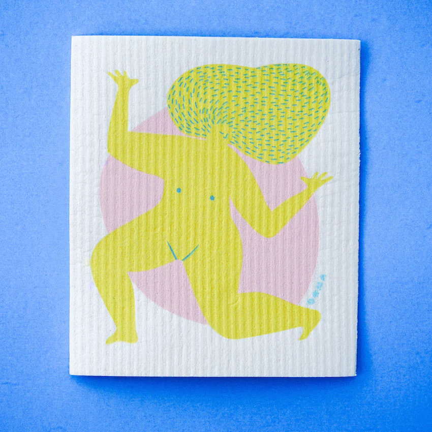 Compostable Sponge Cloth Pack - Ladies Pattern (4 Pack) - Image 3