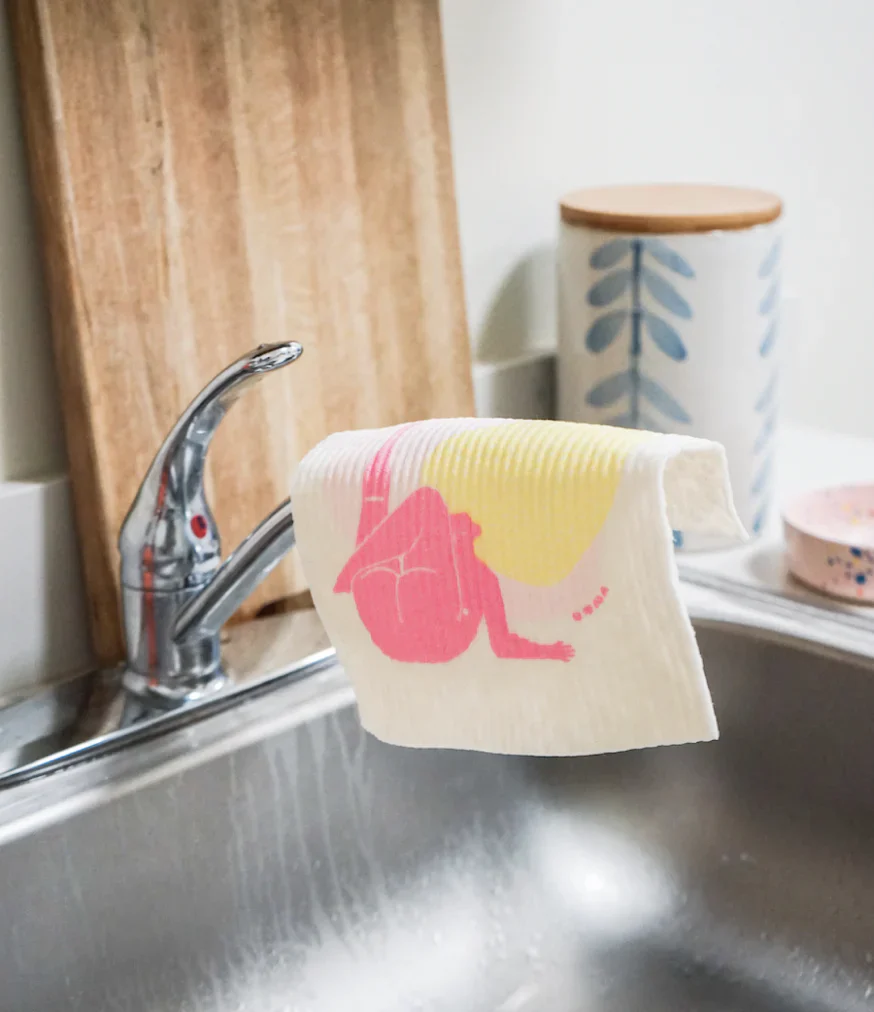 Compostable Sponge Cloth Pack - Ladies Pattern (4 Pack) - Image 5