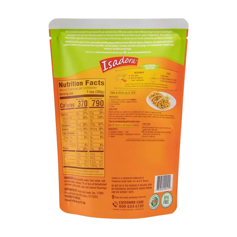Cooked Pork Green Salsa Verde RTE (8 Pack) - Image 4