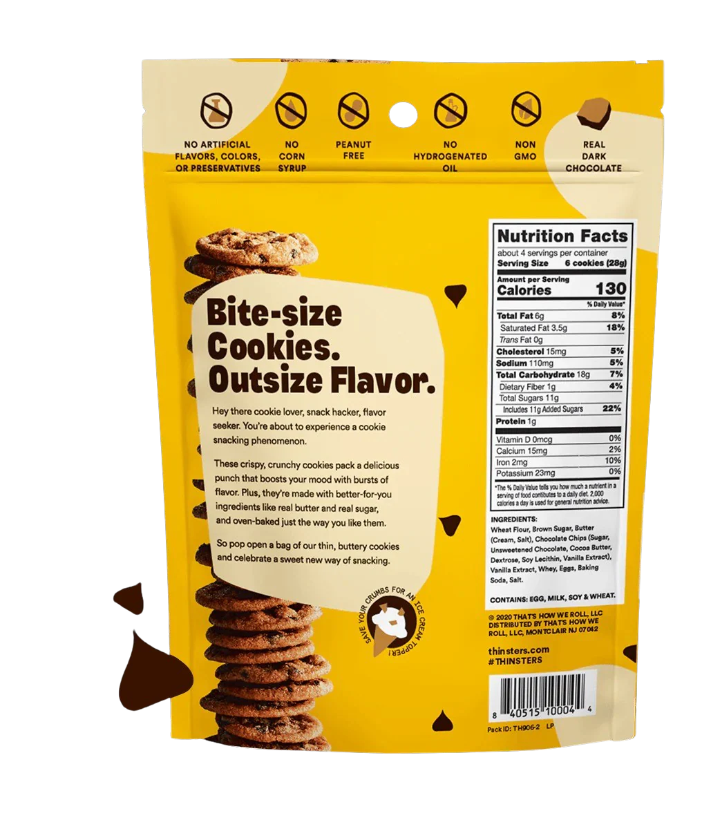 Cookie Thins Thinsters Variety Pack - Chocolate Chip, Toasted Coconut, Vanilla Bean, Key Lime Pie, Brownie Batter, Meyer Lemon (6 Pack) - Image 13