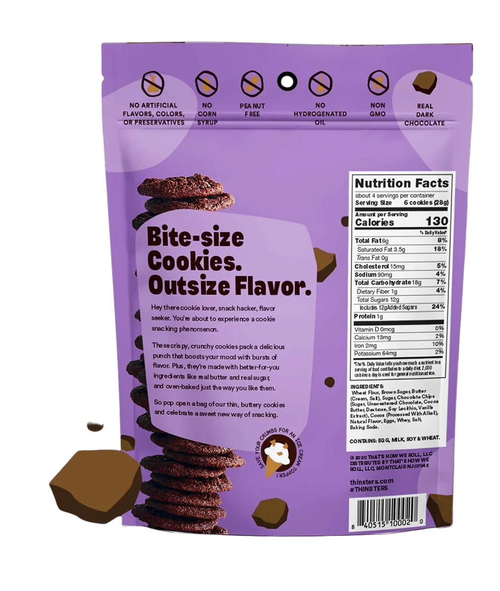 Cookie Thins Thinsters Variety Pack - Chocolate Chip, Toasted Coconut, Vanilla Bean, Key Lime Pie, Brownie Batter, Meyer Lemon (6 Pack) - Image 5