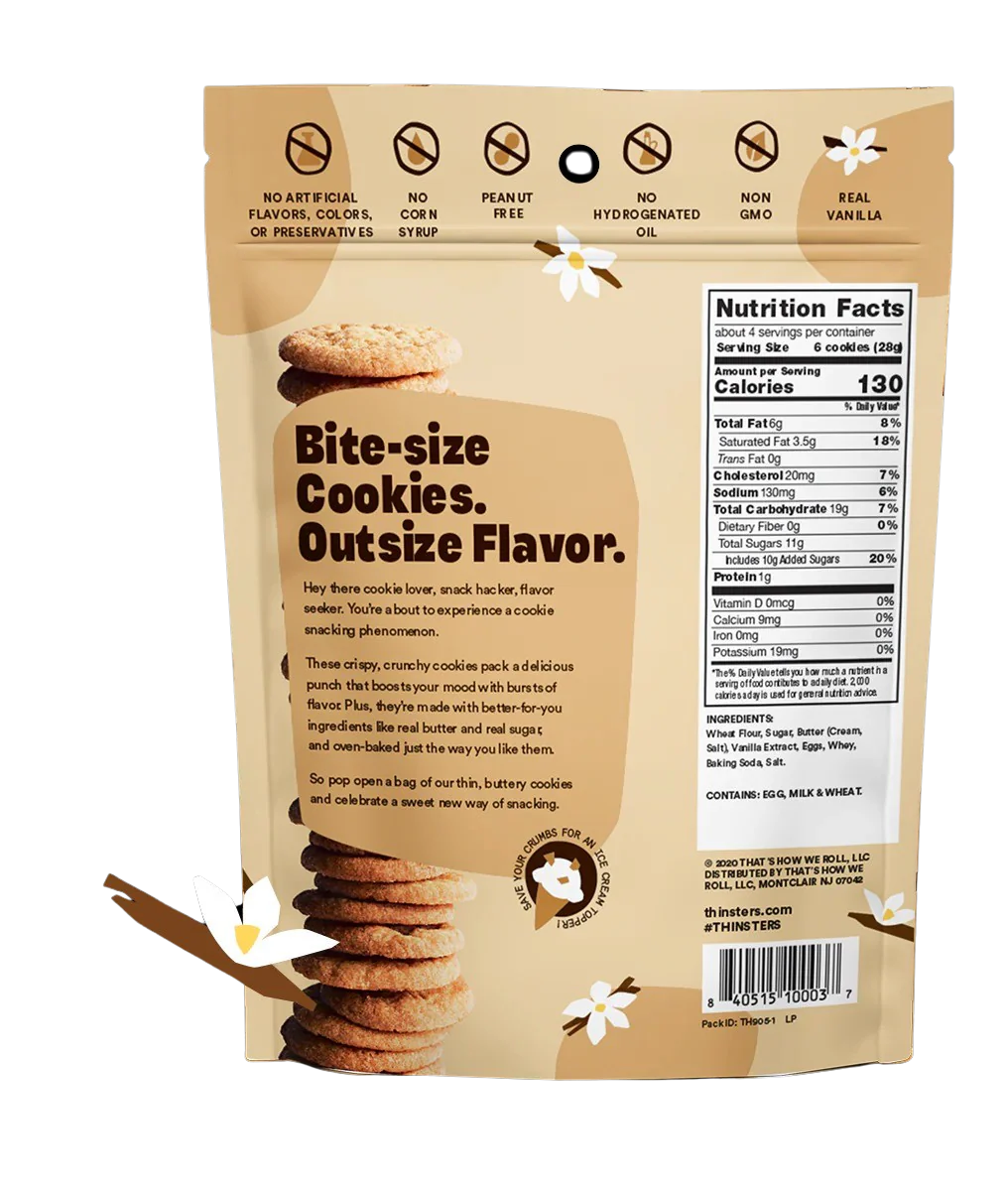 Cookie Thins Thinsters Variety Pack - Chocolate Chip, Toasted Coconut, Vanilla Bean, Key Lime Pie, Brownie Batter, Meyer Lemon (6 Pack) - Image 9