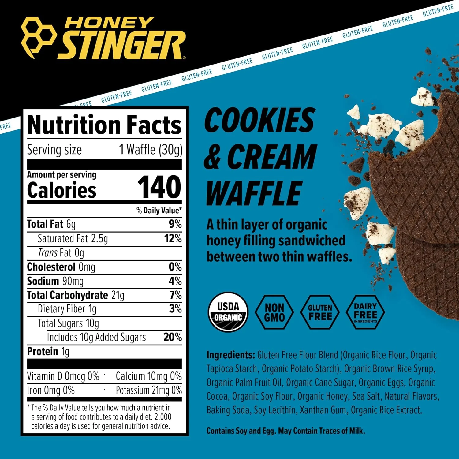 Cookies and Cream Energy Waffle (12 Pack) - Image 5