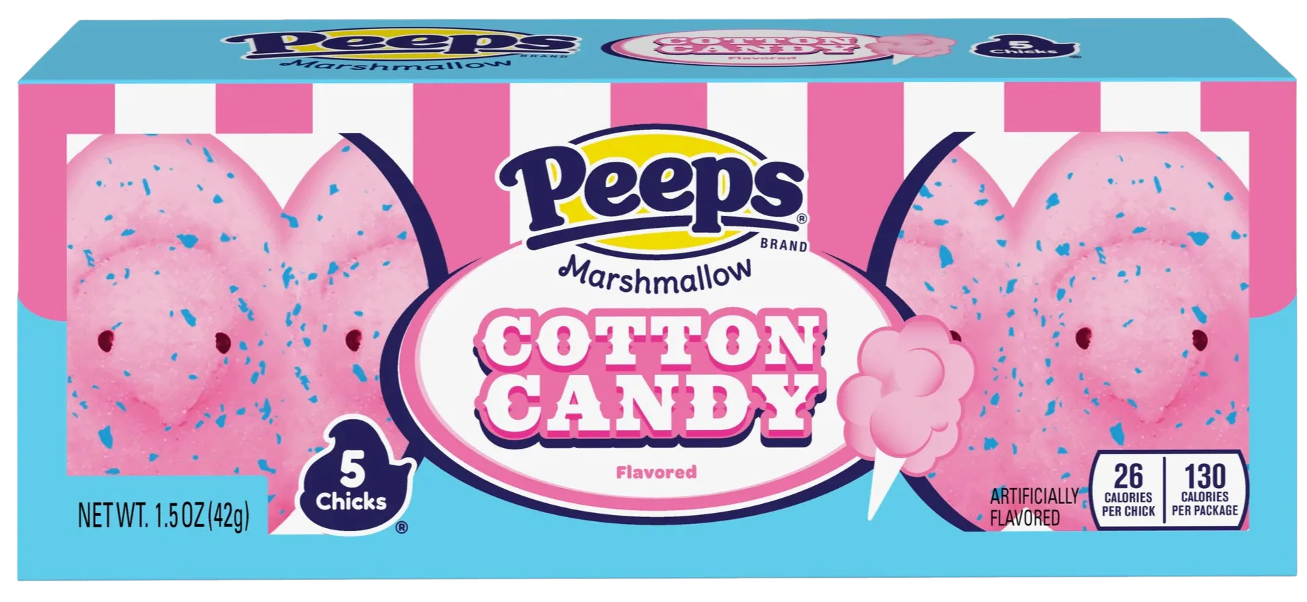 Cotton Candy Flavored Marshmallow Chicks (6 Pack) - Image 2