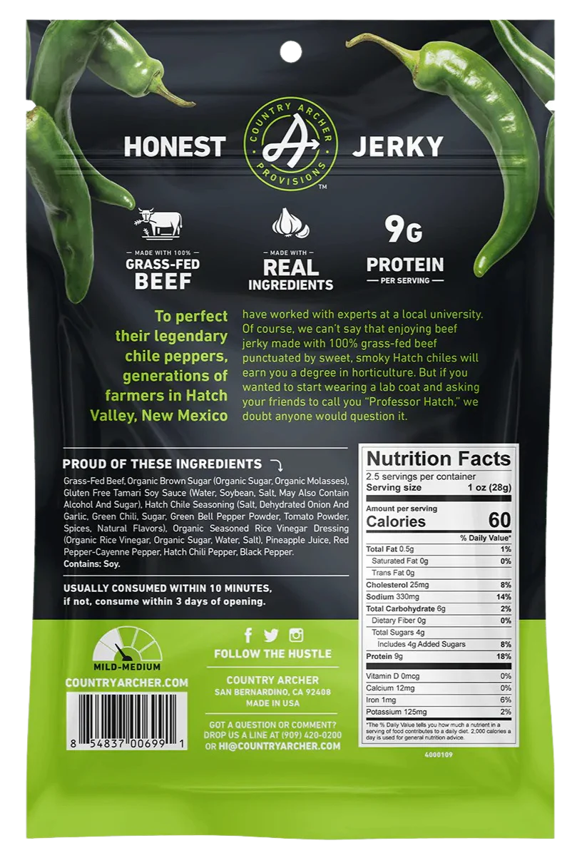 Grass-Fed Beef Jerky Hatch Chile - Image 2