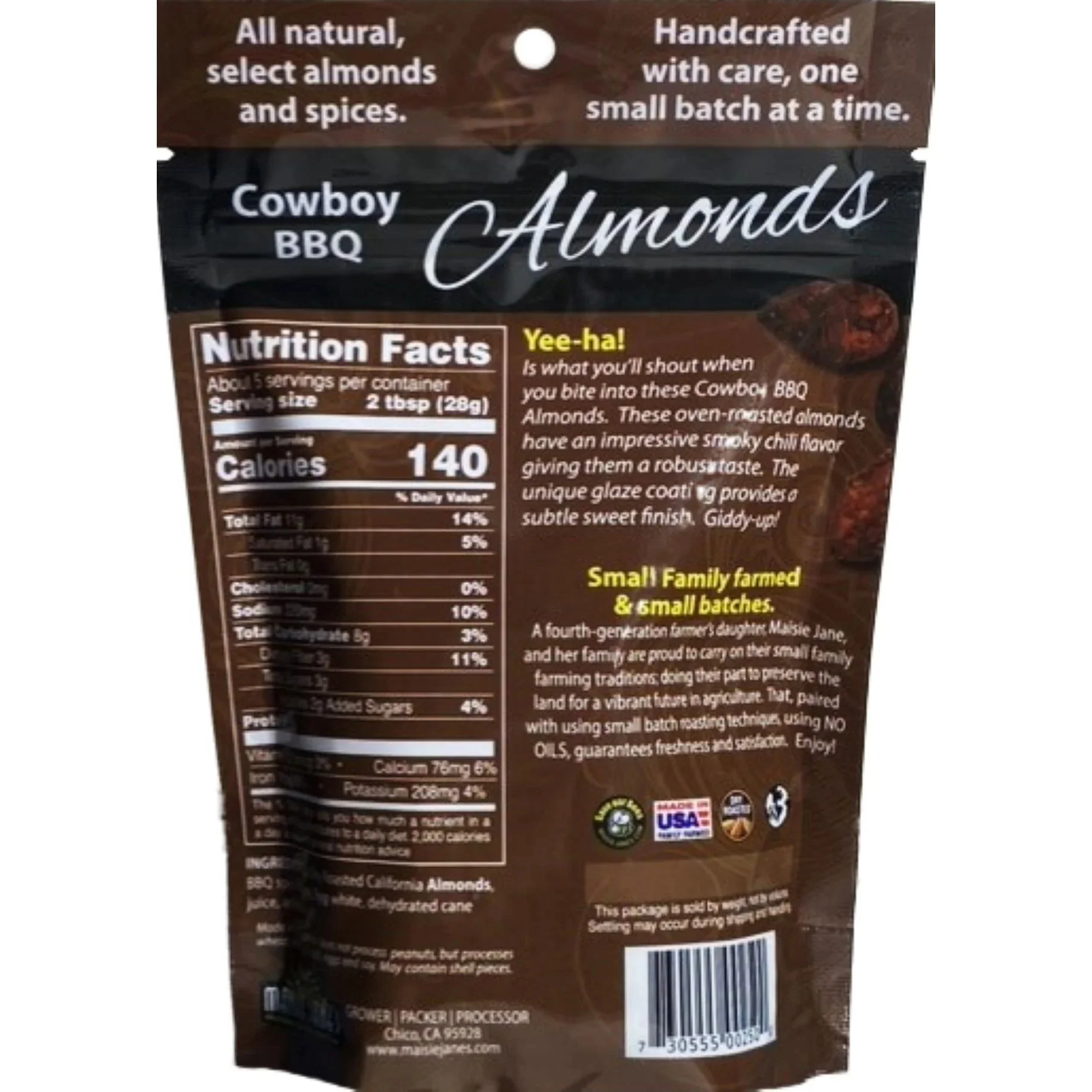 Cowboy BBQ Almonds - Reclosable Pouch - Image 2