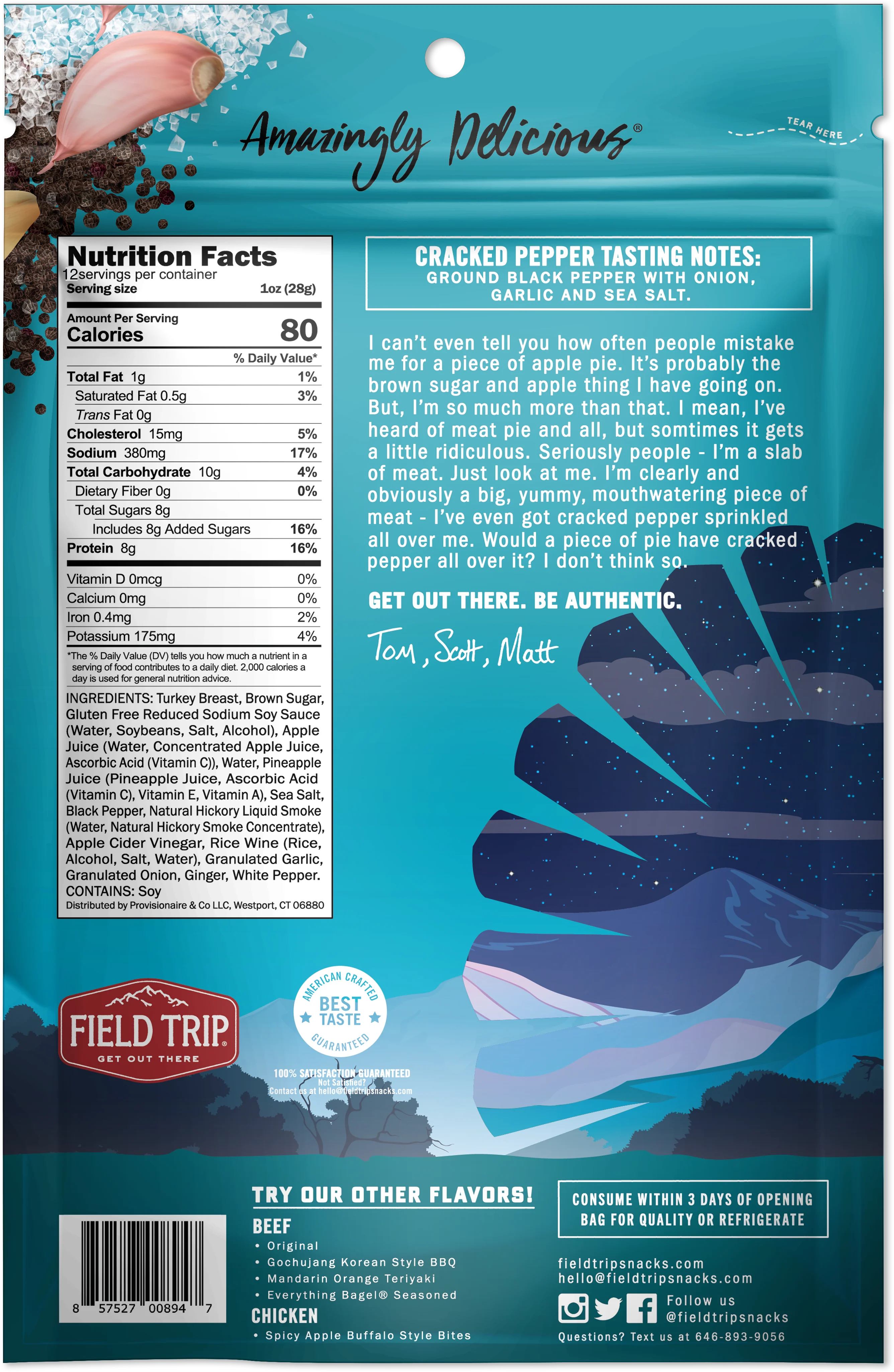 Cracked Pepper Turkey Jerky Bites (Large Pack) - Low Carb, Healthy High Protein Snacks - Image 2
