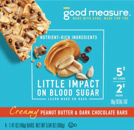 Creamy Peanut Butter and Dark Chocolate Bars (4CT)