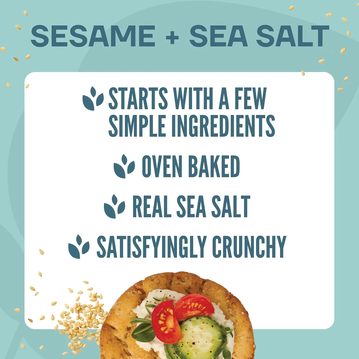 Crisp Creations Sesame + Sea Salt Large Crackers - Image 2