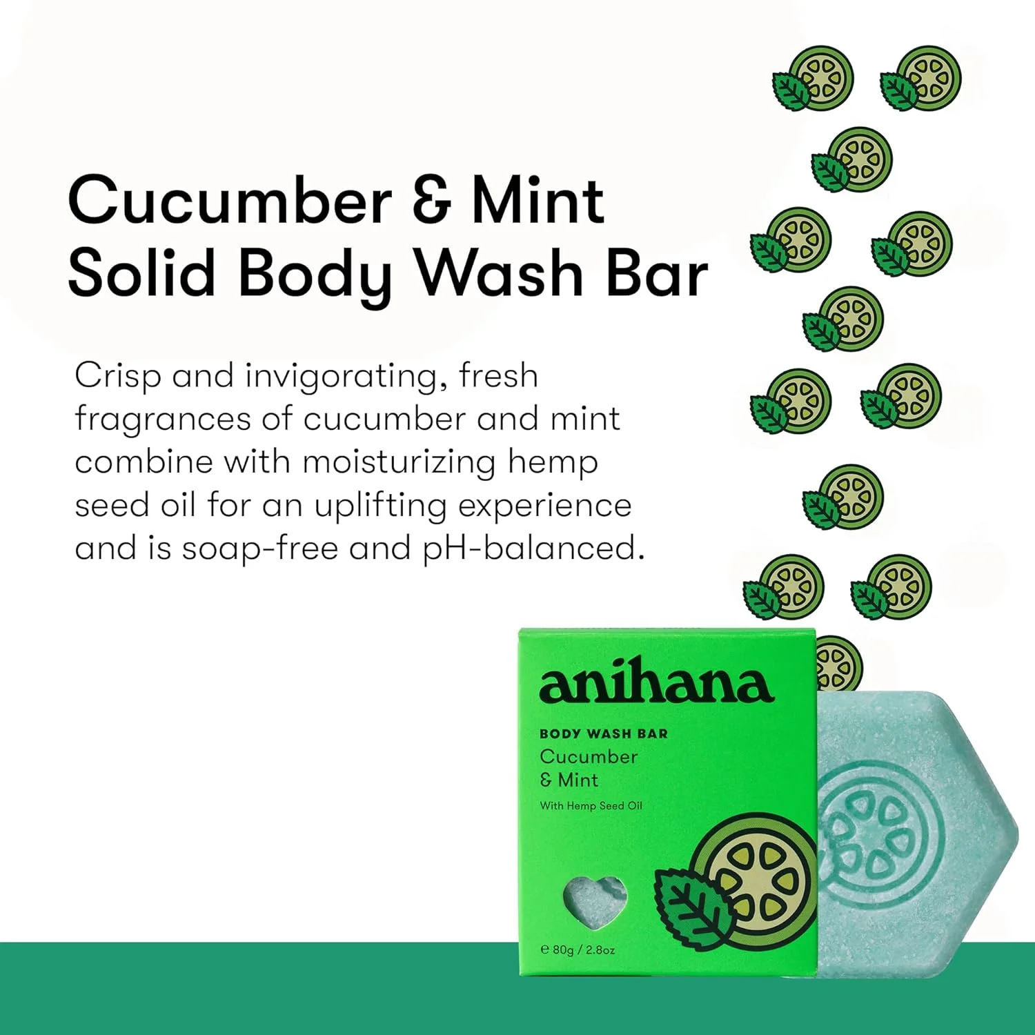 Cucumber and Mint Body Wash Bar - Image 2