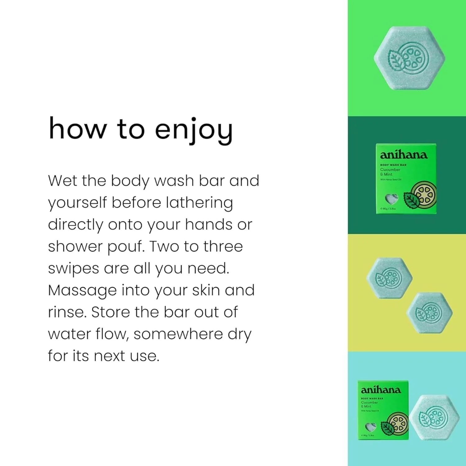 Cucumber and Mint Body Wash Bar - Image 5