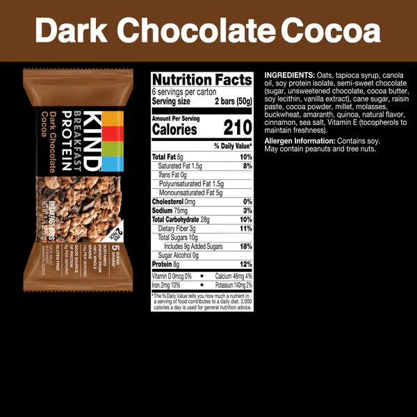 Dark Chocolate Breakfast Protein Bars (12 CT) - Image 3