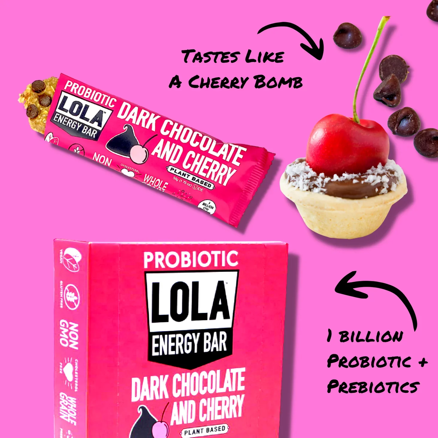 Dark Chocolate Cherry Probiotic Bar (12 CT) - Image 3