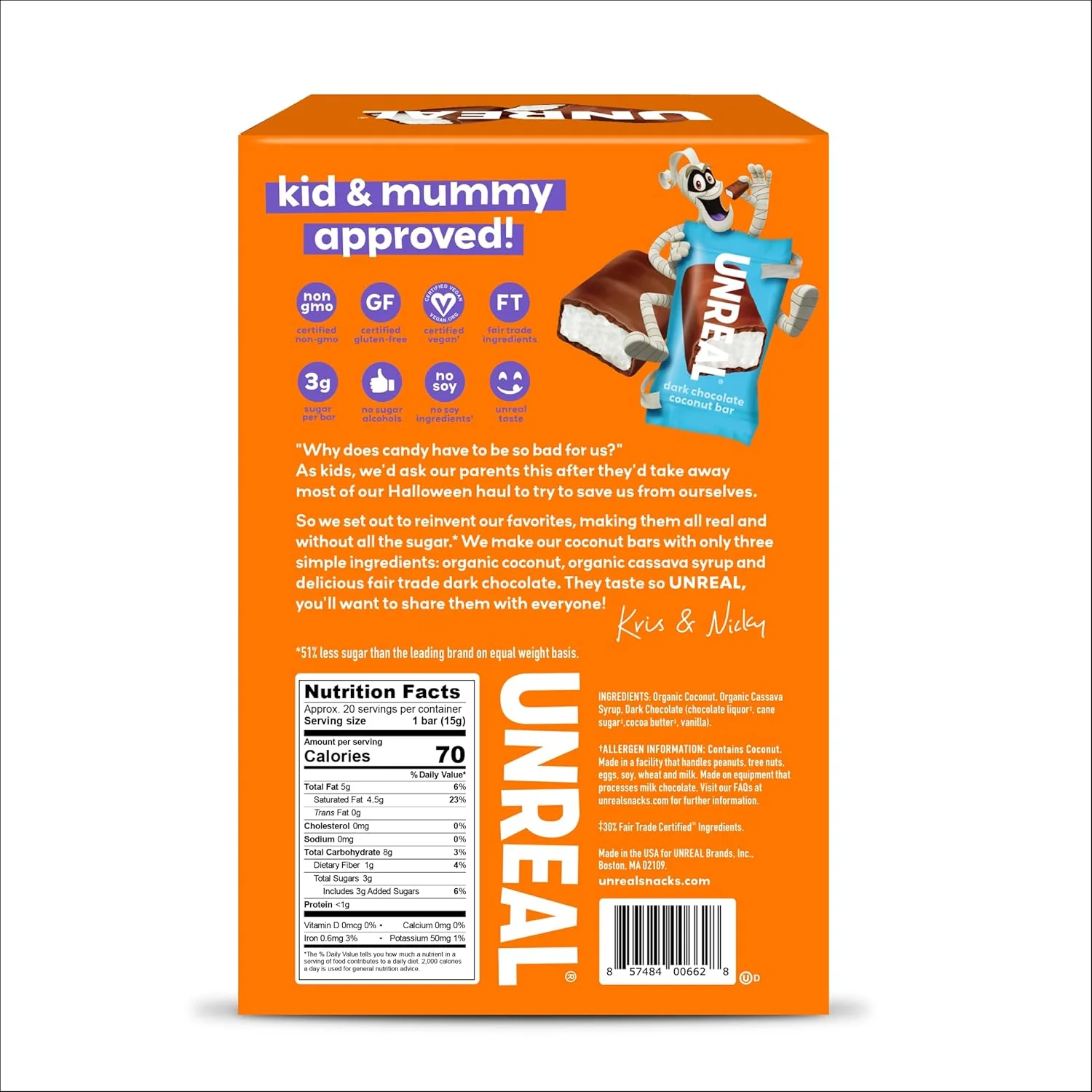 Dark Chocolate Coconut Bars (20 CT) - Image 2