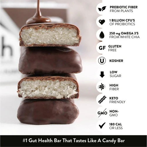 Dark Chocolate Coconut Prebiotic Keto Bar (12 CT) - Image 5