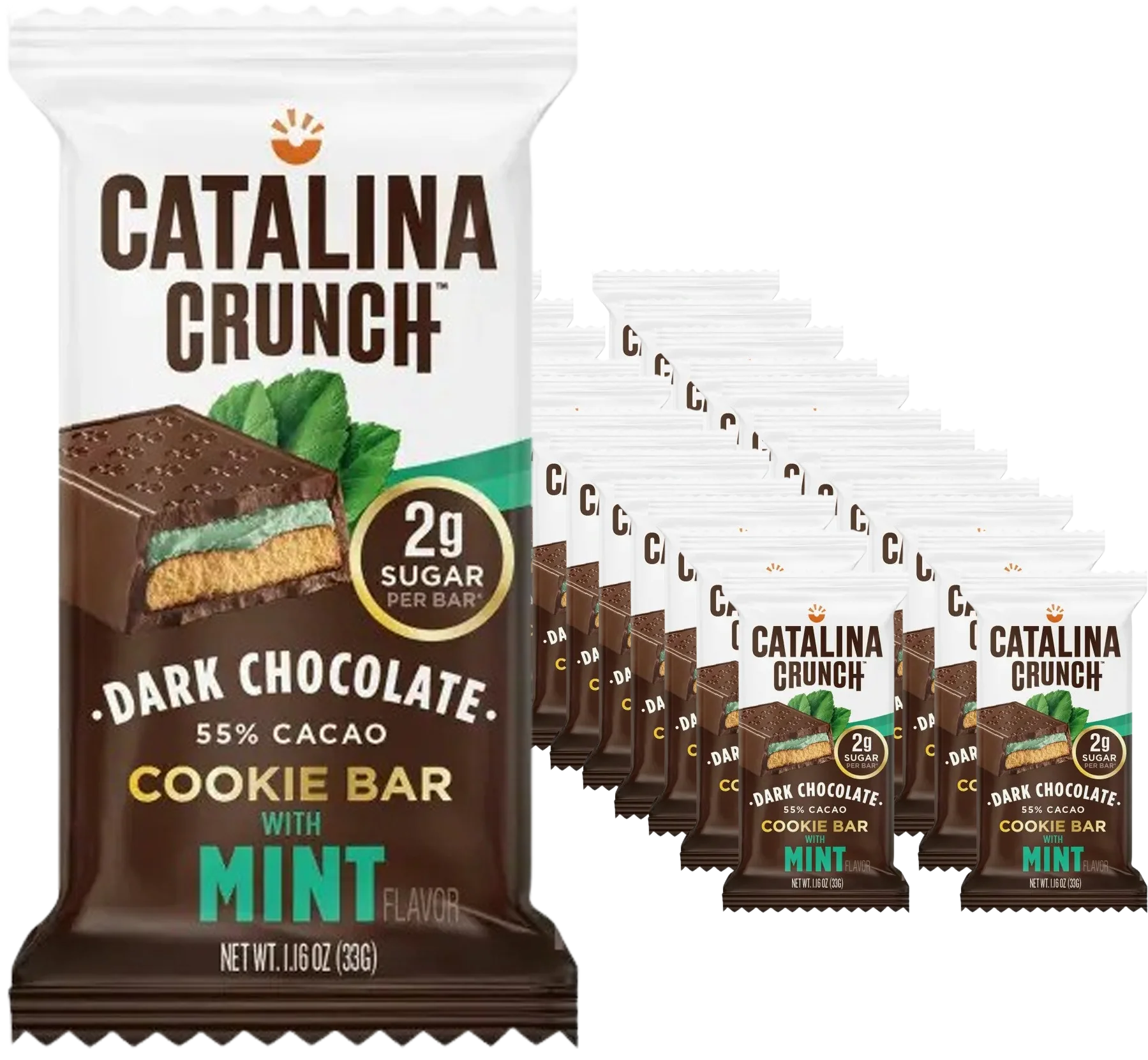 Dark Chocolate Cookie Bar with Mint Flavor (24 Pack)