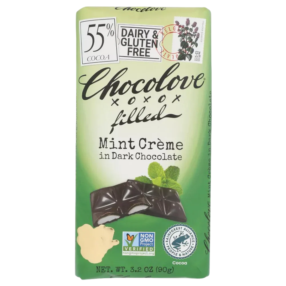 Dark Chocolate Mint Creme Filled Bar