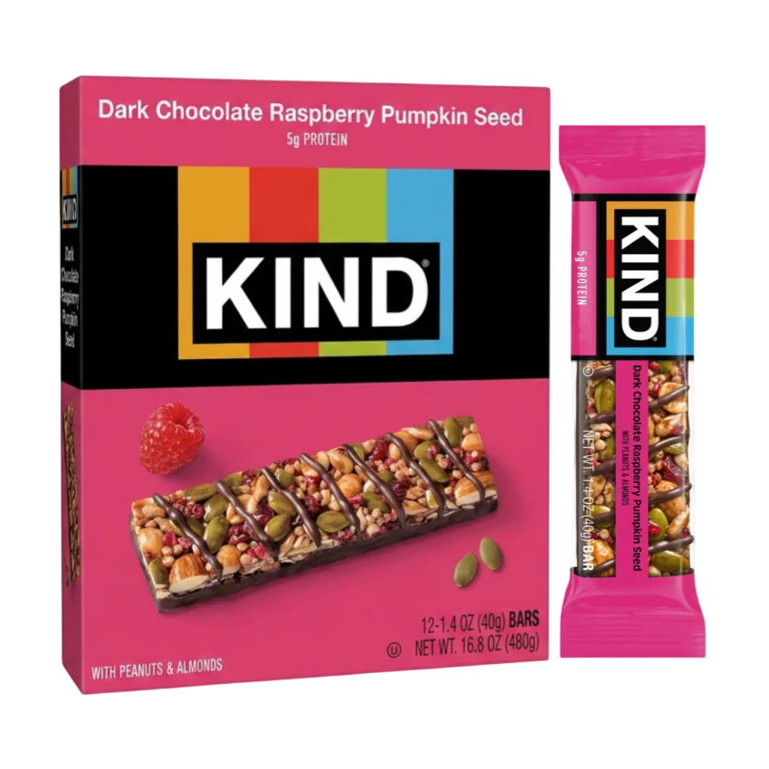 Dark Chocolate Raspberry Pumpkin Seed Bars (12 CT)