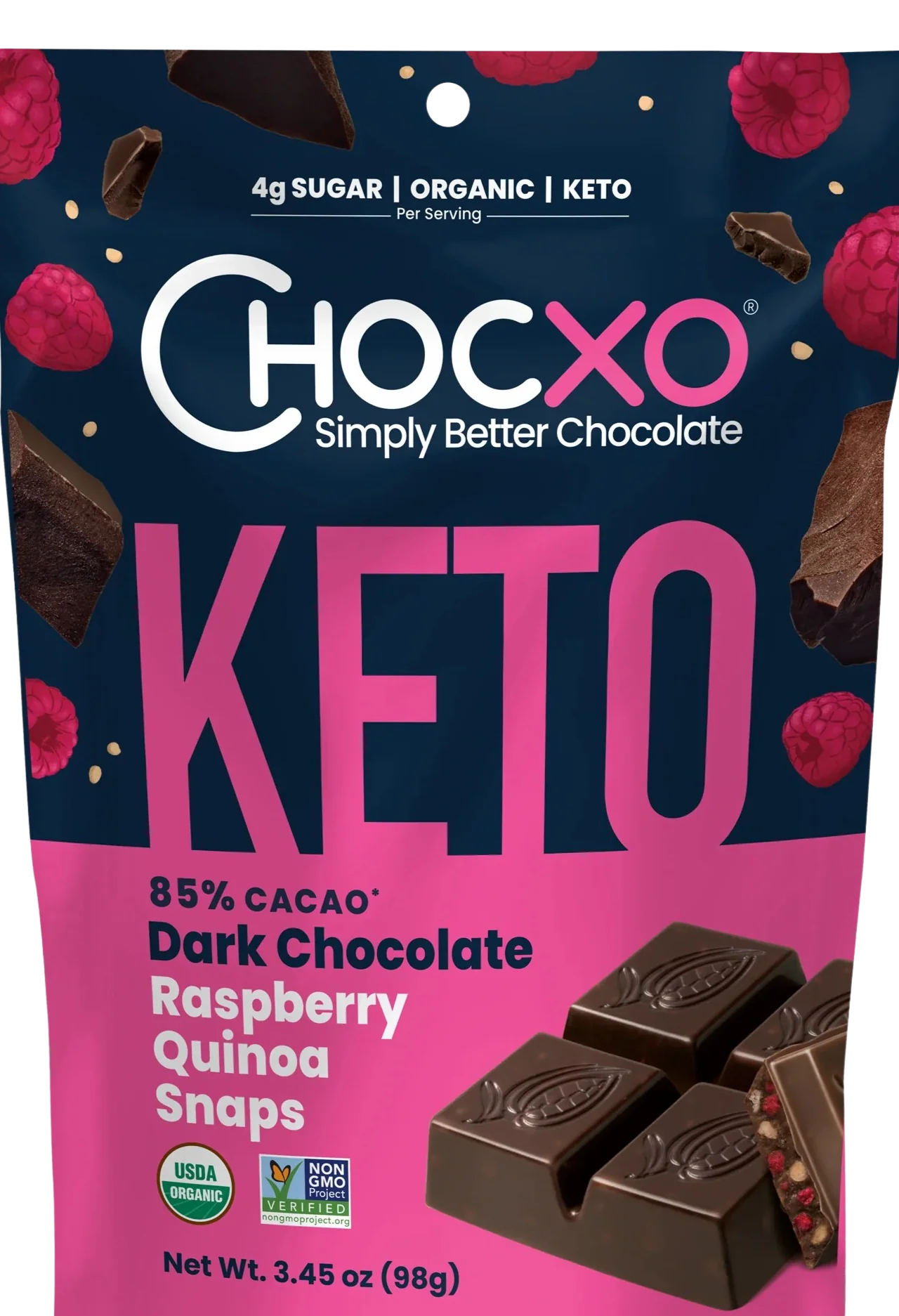 Dark Chocolate & Raspberry Quinoa Snaps
