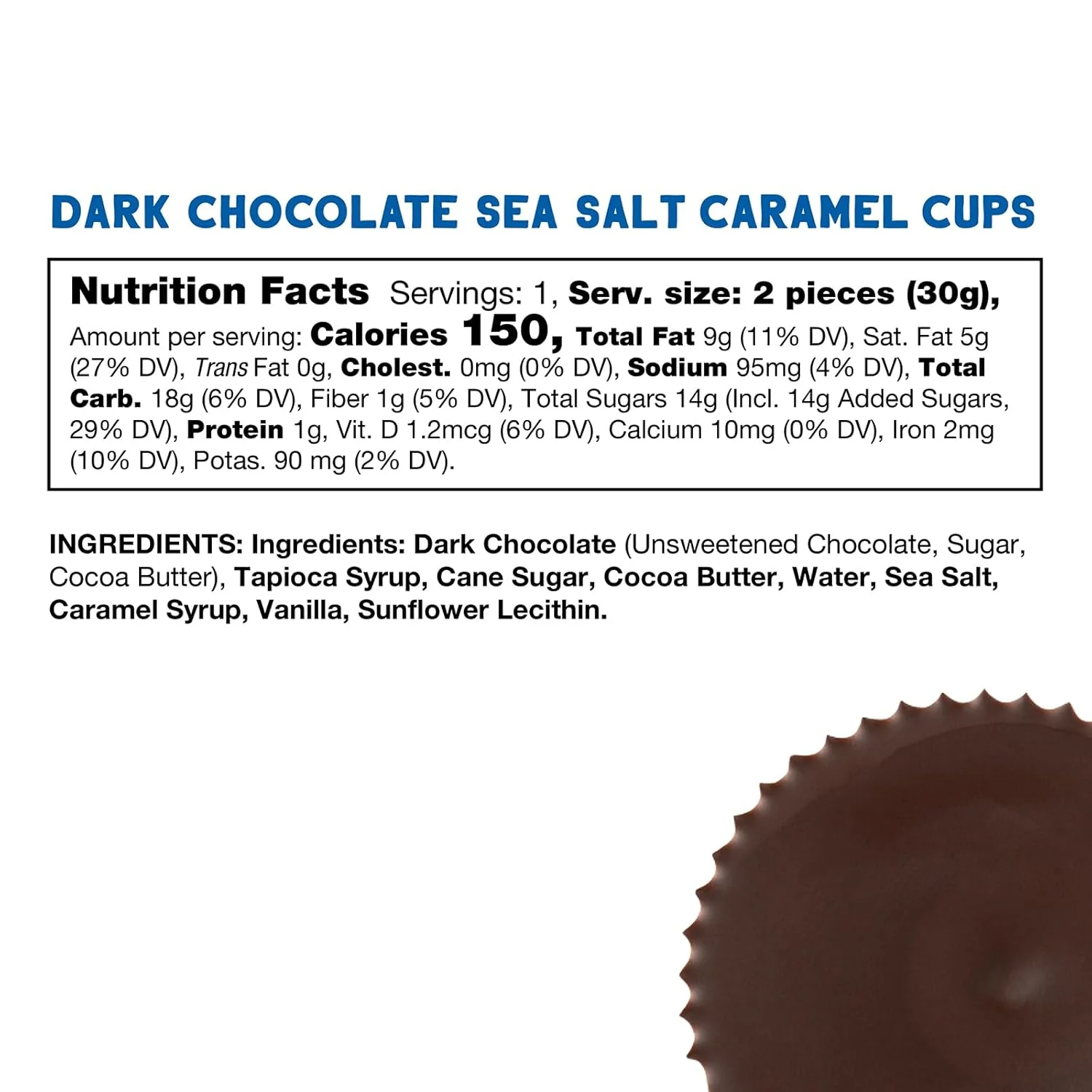 Dark Chocolate Sea Salt Caramel Cups (12 CT) - Image 6
