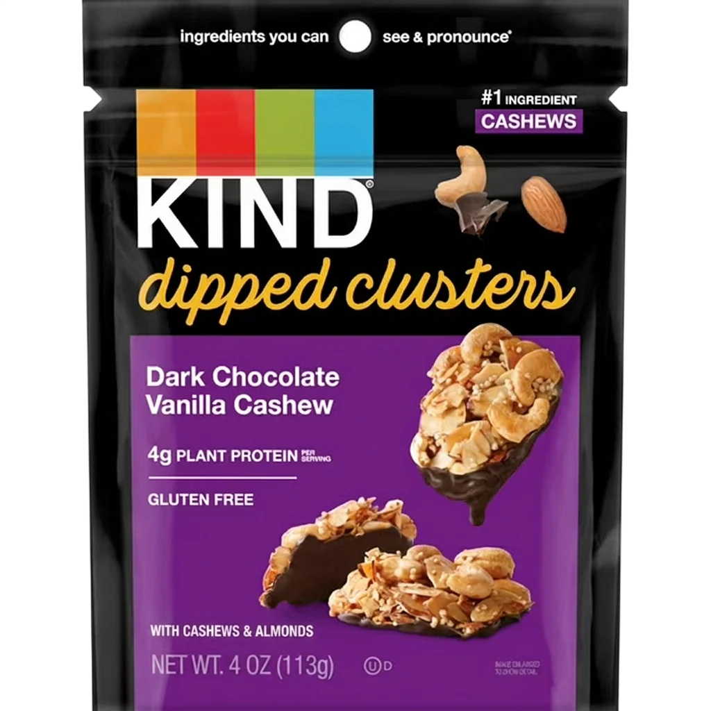 Dark Chocolate Vanilla Cashew Dipped Clusters
