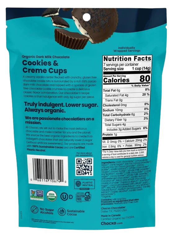 Dark Milk Chocolate Cookies & Creme Cups - Image 2