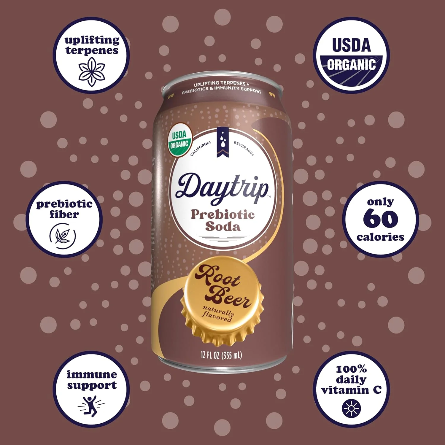 Organic Root Beer Prebiotic Soda (12 CT) - Image 3