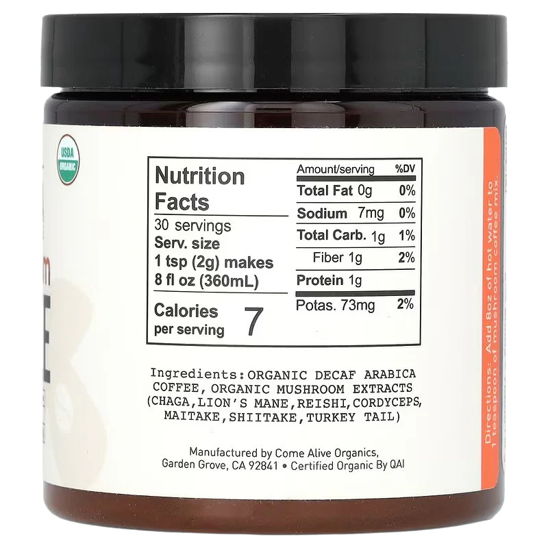 Decaf Mushroom Coffee with 7 Superfood Mushrooms - Image 2