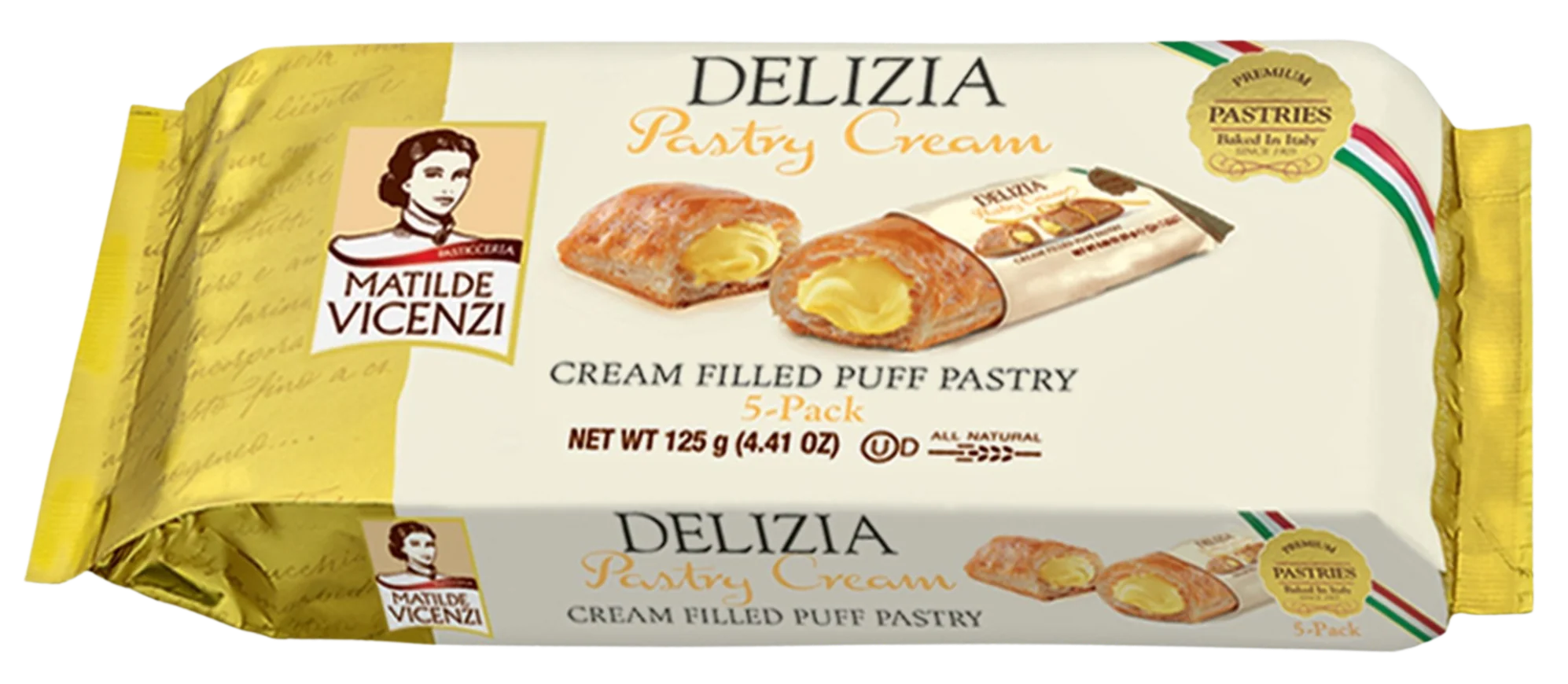 Delizia Cream Filled Pastry Puff (5 Pack)