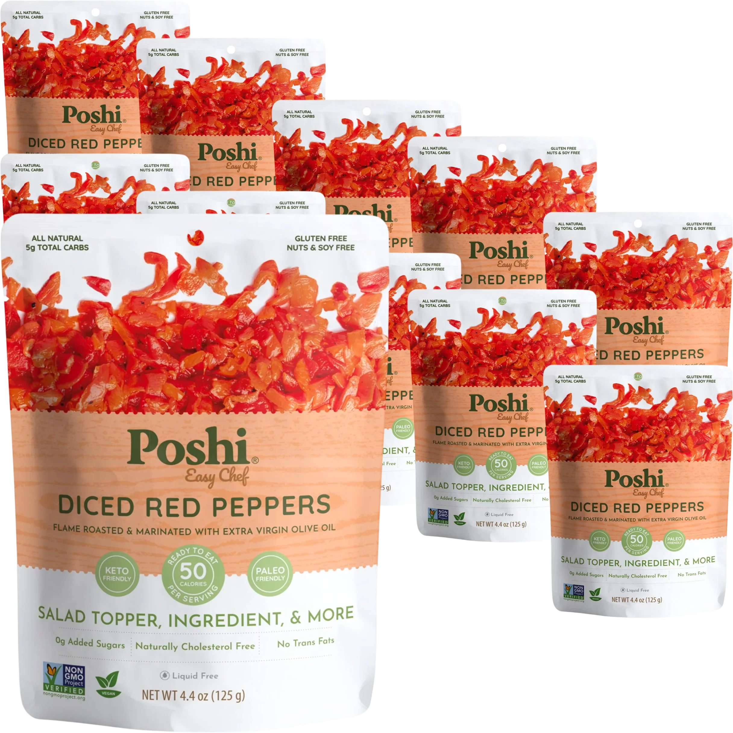 Diced Red Peppers in Extra Virgin Olive Oil (10 Pack)