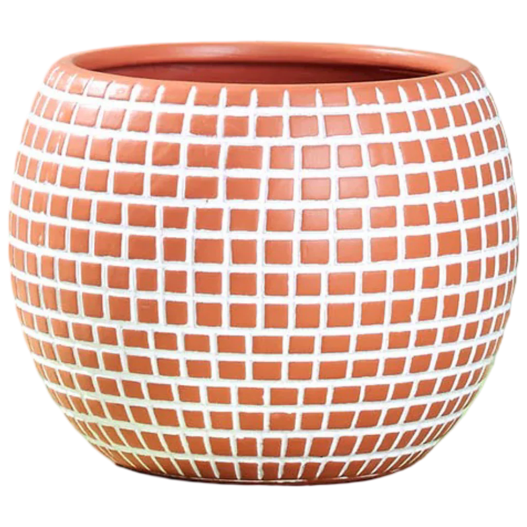Disco Ceramic Planter - Medium / Terracotta