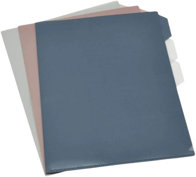Document File Folders 8.3 in X 11.7 in (3 CT) Grey, Rose and Blue
