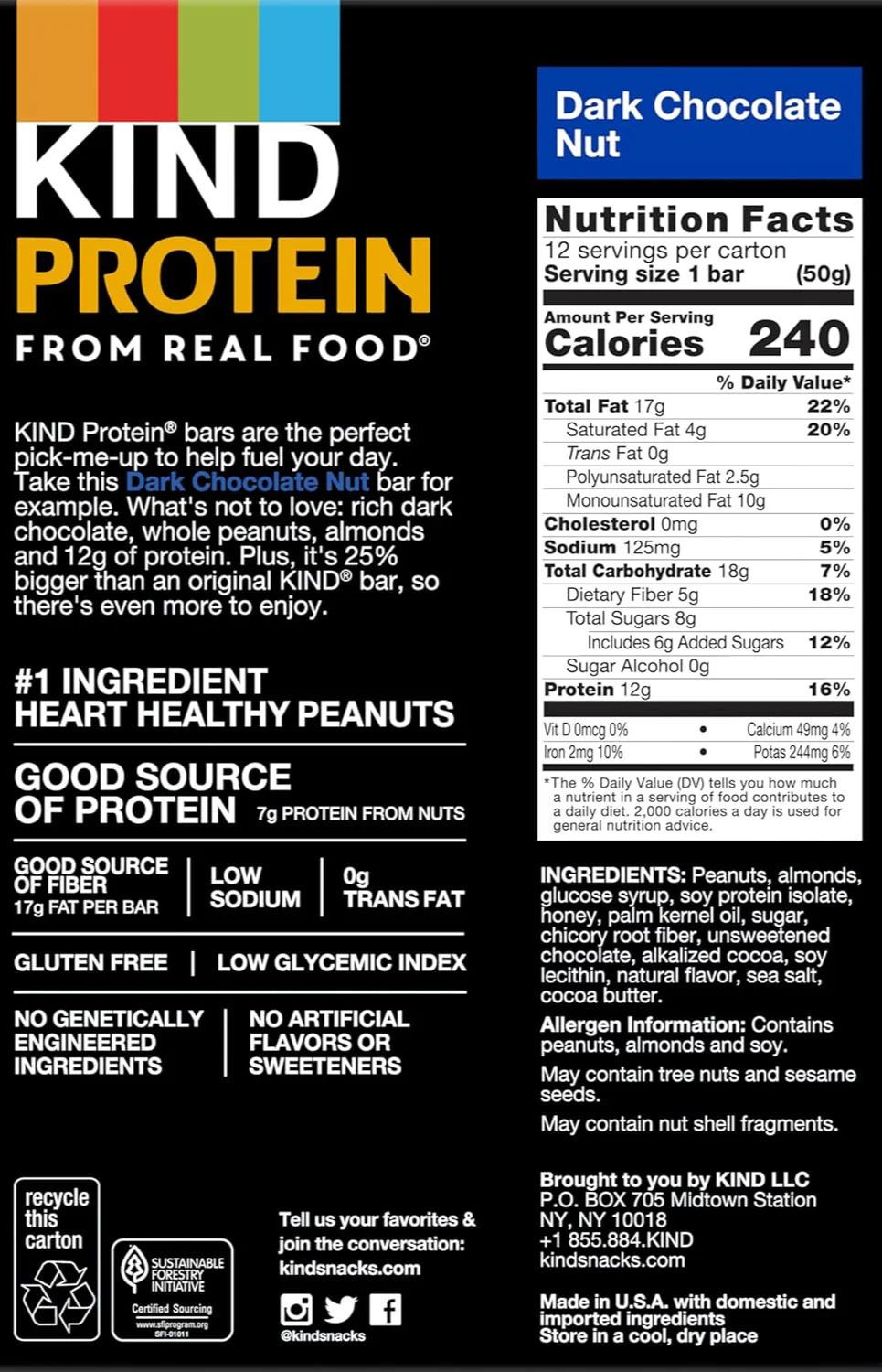 Dark Chocolate Nut Protein Bars (12 CT) - Image 2