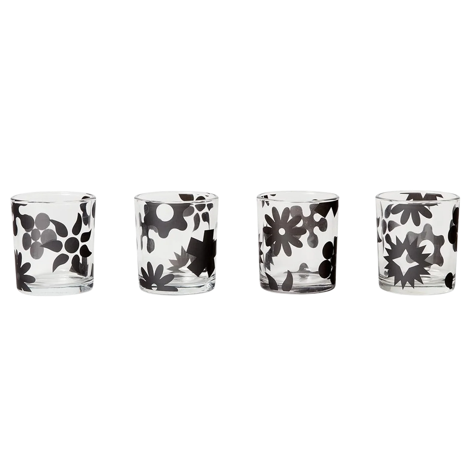 Black Pattern Glasses - Set of 4 - Image 5