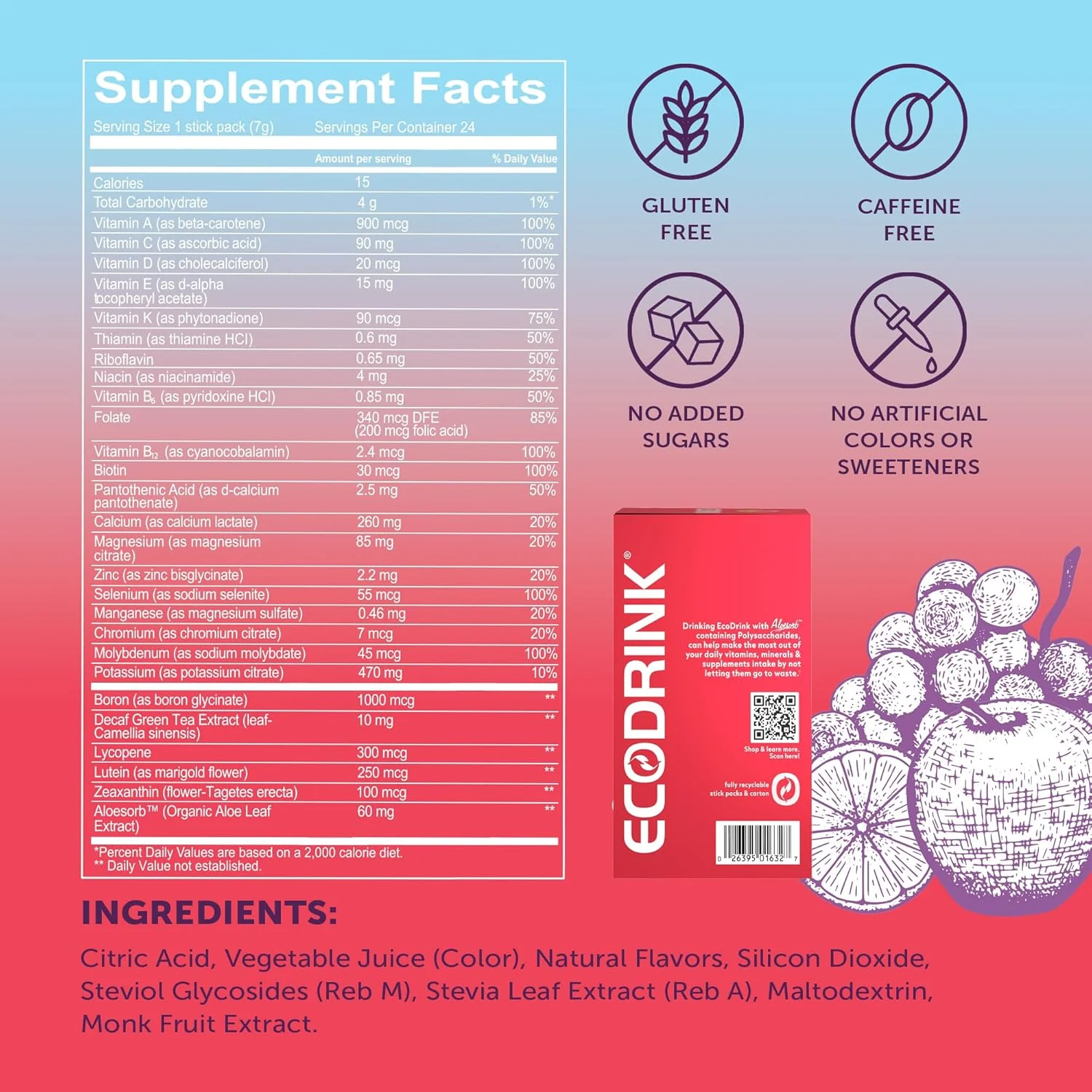 EcoDrink Nutrient Support - Fruit Punch (24 CT) - Image 3