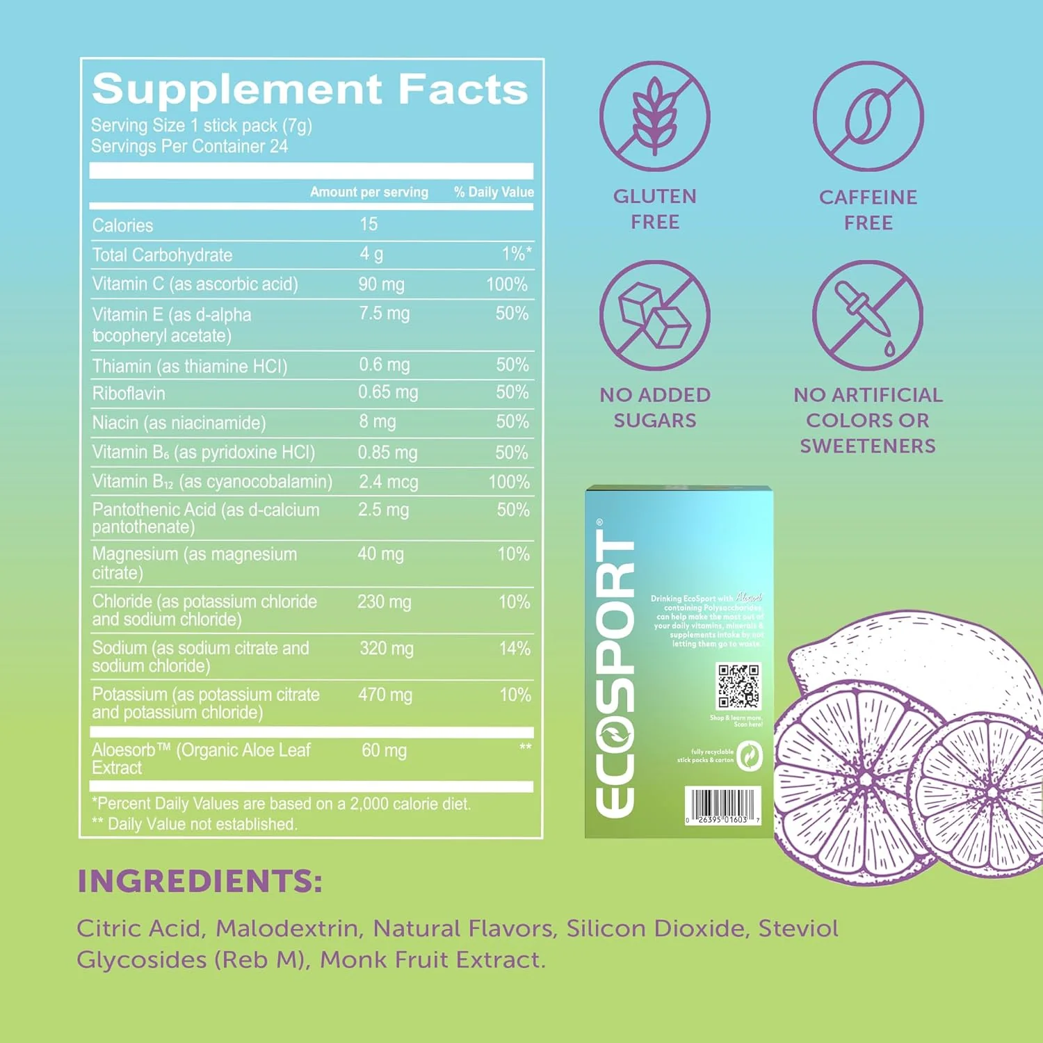 EcoSport Nutrient Support - Lemon Lime (24 CT) - Image 2